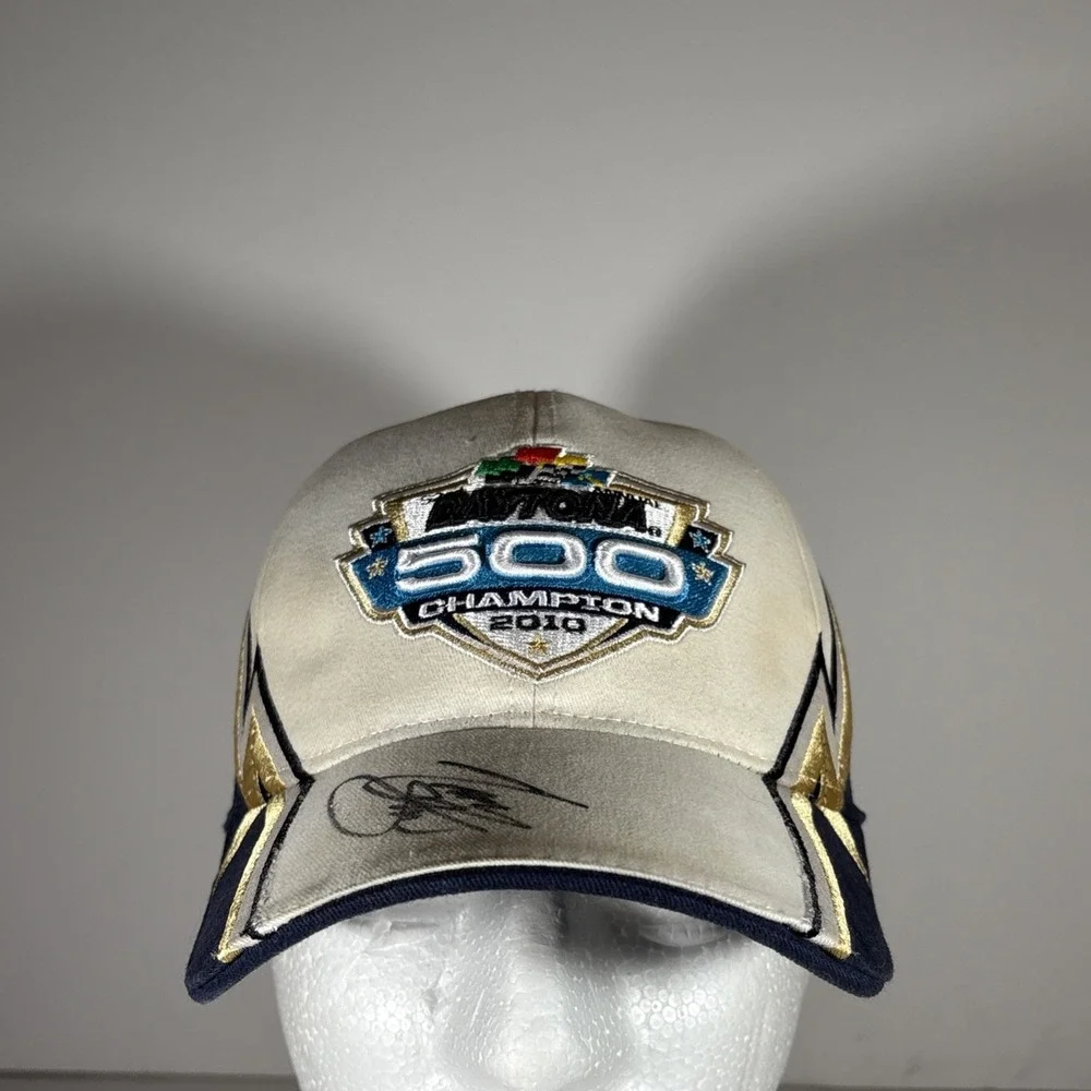 ISC‎ 52nd Daytona 500 Champion 2010 NASCAR Strap Back Hat AUTOGRAPHED